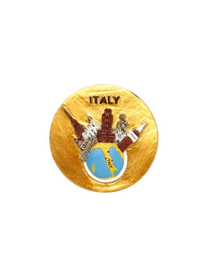 Magnete resina Tondo con Monumenti Italy  (art. 1134L24D00106)