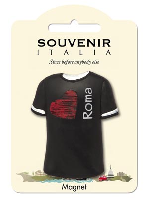 Magnete resina T-shirt Cuore Roma (art. 1134L24D00308)