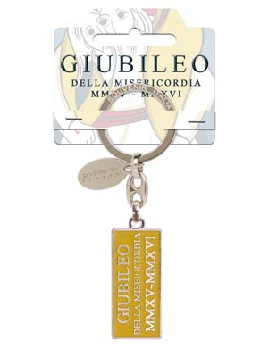 Portachiavi Rettangolare giallo Scritta Giubileo (art. 9931L27005G)